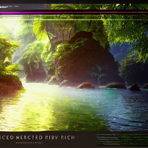 Image similar to sacred geometry river lush 8 k cinematic cryengine render sharp focus by victo nagi, james christensen, syd mead, artgerm