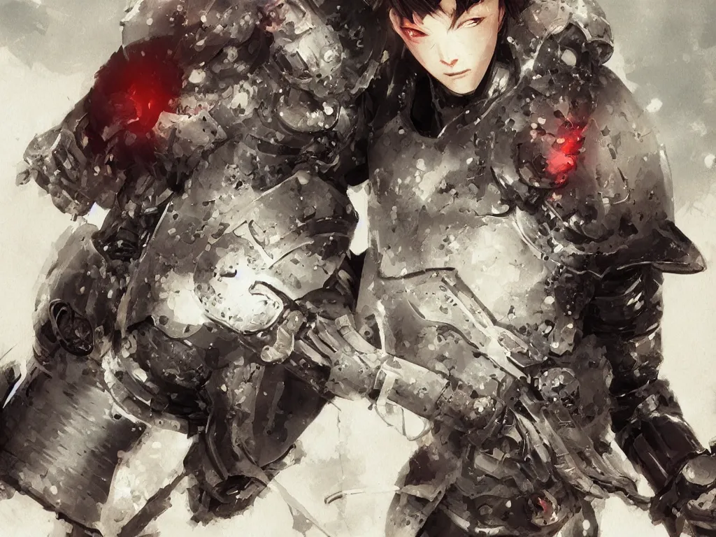 Image similar to close up of a wounded samurai in full armor, by fiona staples and range murata