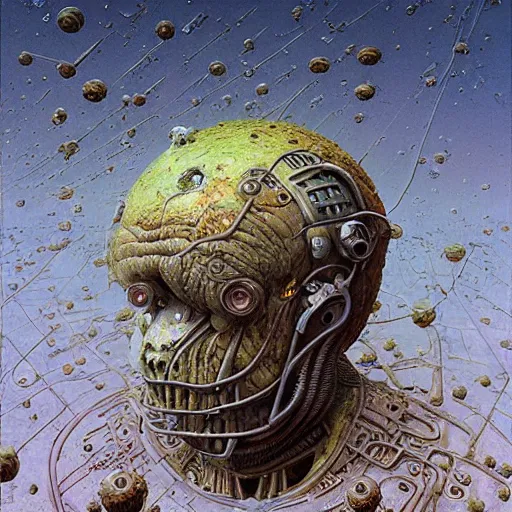 Image similar to paul blart as an entire planet, highly detailed, environment art, body horror, biopunk, by zdzisław beksinski, peter gric, marco mazzoni