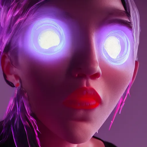 Prompt: grimes 3 d render, octane render, zbrush, photorealistic, volumetric neon lighting, gleaming, 3 5 mm photography, trending on artstation, 4 k, 8 k, mannerism