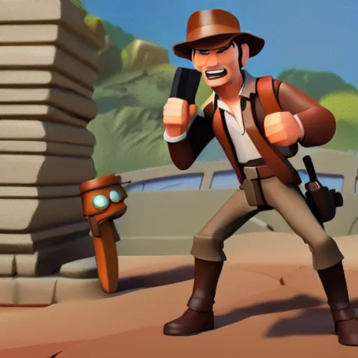 Prompt: Indiana Jones, Disney Infinity Figure