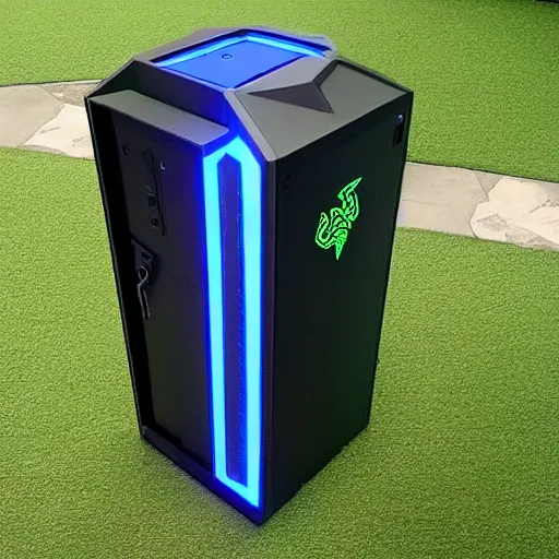 Image similar to “Gaming Tardis made by Razer or Alienware, Water Cooled”