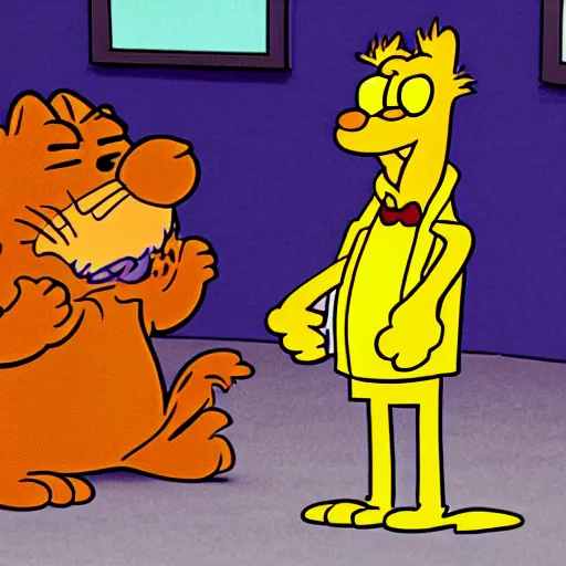 Image similar to a Garfield cartoon, Jim Davis