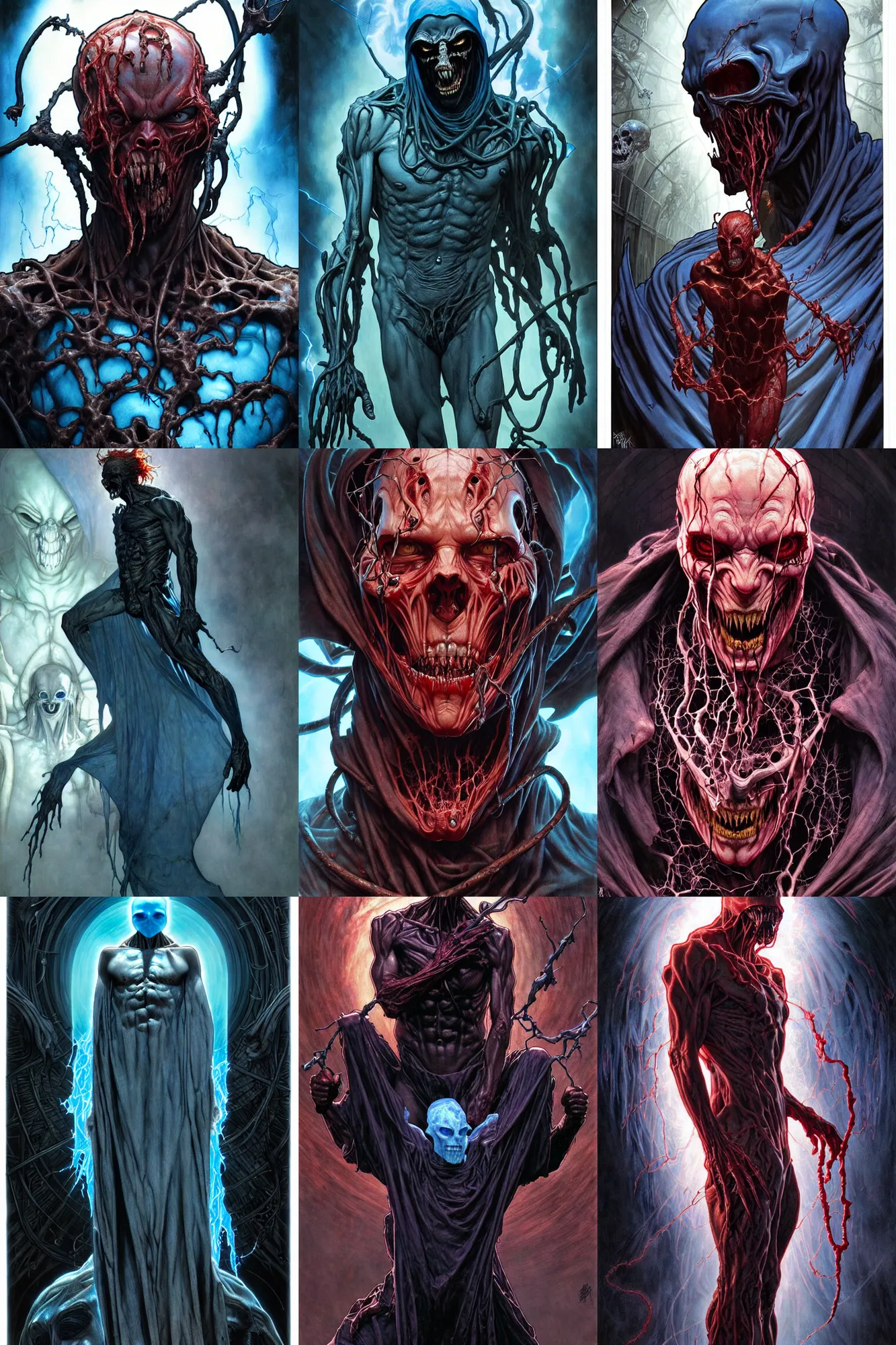 Prompt: the platonic ideal of dementor wild hunt cletus kasady carnage doctor manhattan, detailed, intricate, hyperrealism, intense, scary art by brock hofer and artgerm and greg rutkowski and alphonse mucha