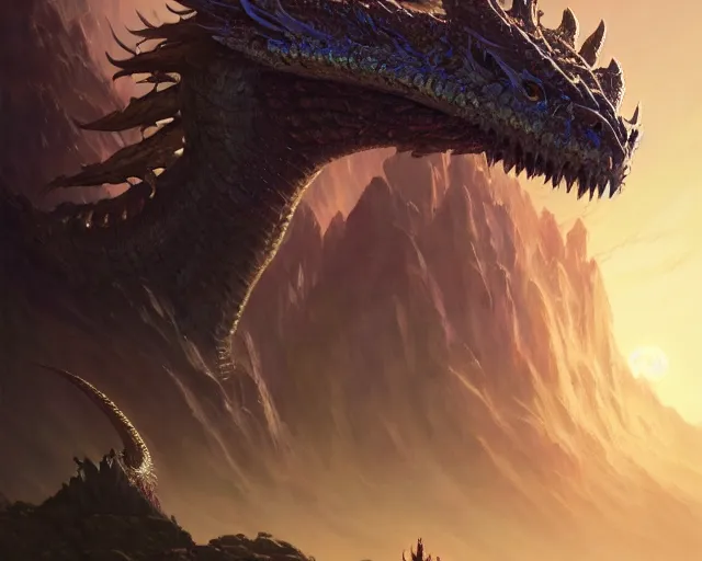 Image similar to highly detailed portrait of a fantasy dragon, elden ring, stephen bliss, unreal engine, fantasy art by greg rutkowski, loish, rhads, ferdinand knab, makoto shinkai and lois van baarle, ilya kuvshinov, rossdraws, tom bagshaw, global illumination, radiant light, detailed and intricate environment