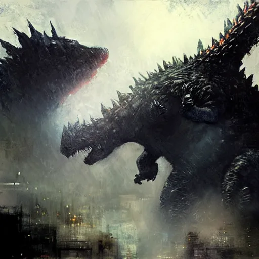 Image similar to godzilla by jeremy mann