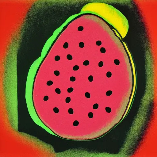 Image similar to watermelon slice, andy warhol