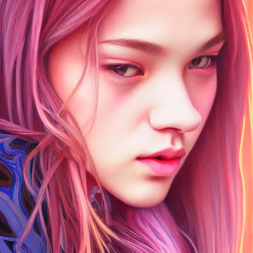 Image similar to portrait of jossi of blackpink, highly detailed, digital painting, smooth, sharp focus, illustration, ultra realistic, 8 k, art by artgerm and alphonse mucha