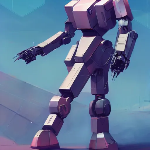 Prompt: combat mecha by fiona staples, beeple