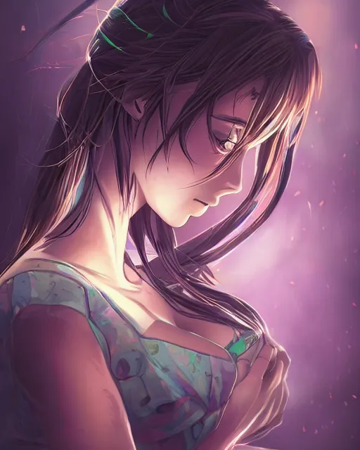 Prompt: anime illustration of a woman entranced, portrait by artgerm and wlop, digital art, bewitched, mesmerized, hypnotized, highly detailed, dramatic lighting, cinematic composition, concept art, sharp focus, colorful, photorealistic, 8 k