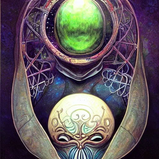 Image similar to portrait of Mysterio, artwork by Daniel Merriam,