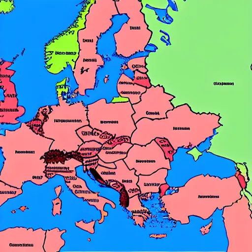 Prompt: map of Europe if the Axis powers won World War II.
