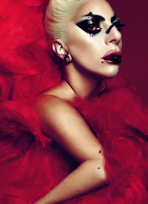 Image similar to lady gaga by nick knight, born this way, born this way album, red weapon 8 k s 3 5, cooke anamorphic / i lenses, highly detailed, cinematic lighting