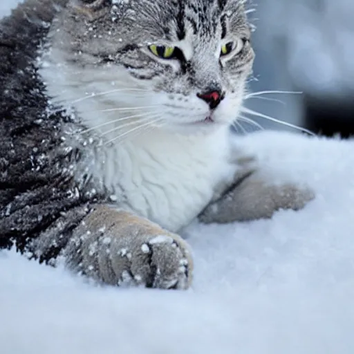 Prompt: snow cat