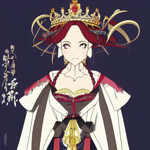 Image similar to portrait of queen victoria, anime fantasy illustration by tomoyuki yamasaki, kyoto studio, madhouse, ufotable, trending on artstation