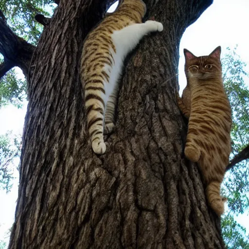 Image similar to - Many Different Cats Climbing Large Tree