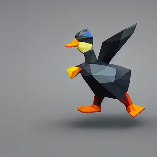 Prompt: low poly ducks fighting in massive epic battle with realistic weapons