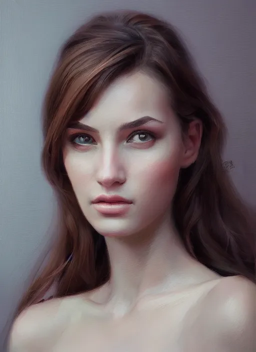 Image similar to portrait of a gorgeous young woman in the style of stefan kostic, artstation, concept art, realistic photo, sharp focus, 8k high definition, insanely detailed, intricate, elegant