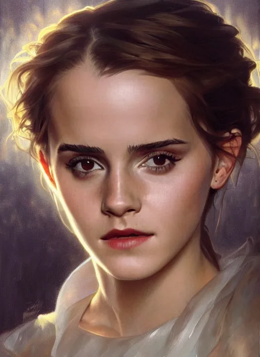 oil painting of emma watson giving biting her lip | Stable Diffusion ...