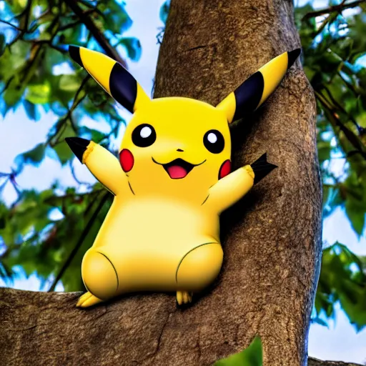 Image similar to photo of pikachu in a tree