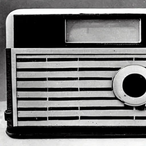 Image similar to a photo of an iPod portable radio, manufactured in the 1920s, 1925