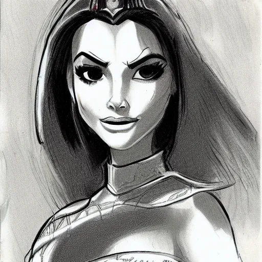 Image similar to milt kahl sketch of victoria justice as princess padme from star wars episode 3