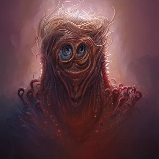 Image similar to donald trump turning into a horrible horrific cthulu lovecraftian monster in the style of greg rutkowski