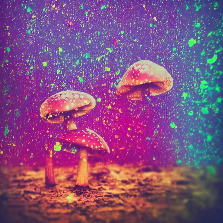 Image similar to double exposure of dally life, symbols of live, explosion, cyber mushroom city, love is the most relevant theme, love is infinity, love is begin of all, 8 k resolution, artistic mode, artistic, trending on instagram, long exposure, love art, serious, fantasy and dreams vibes, mushrooms style and macro style, colorful picture