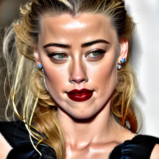 Image similar to gourd shaped like the face of amber heard hybrid intercross mix as a gourd