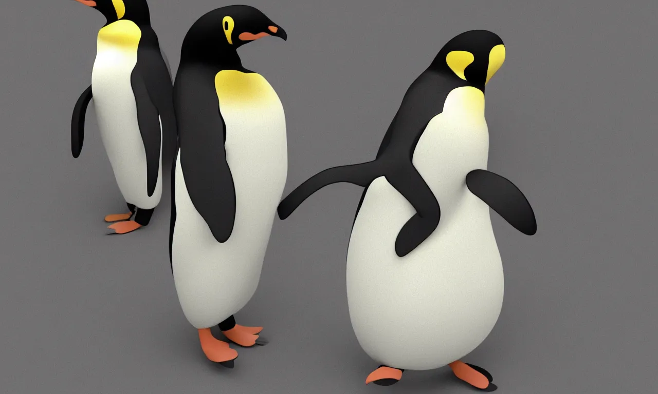 Prompt: penguin honepot, digital art, 3 d illustration, fancy background