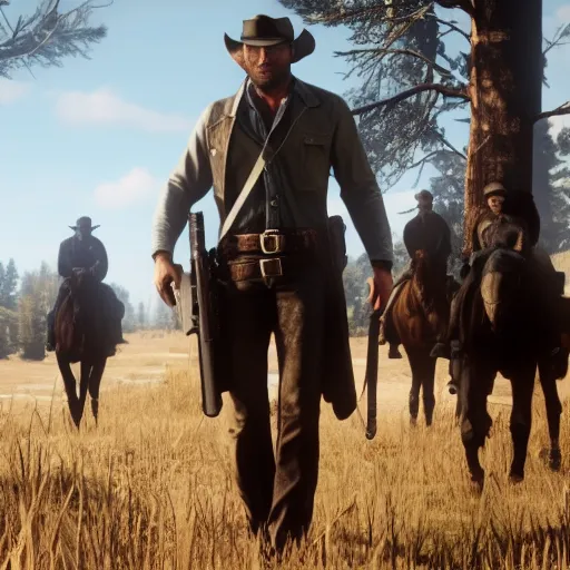 Image similar to Film still of Rick Grimes, from Red Dead Redemption 2 (2018 video game)