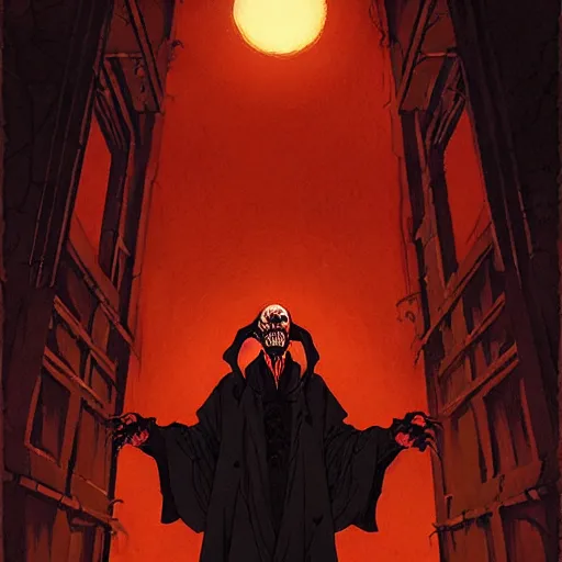 Image similar to scary vampire priest, evil, cinematic, powerful, super detailed and intricate, by koson ohara, by darwyn cooke, by greg rutkowski, by satoshi kon
