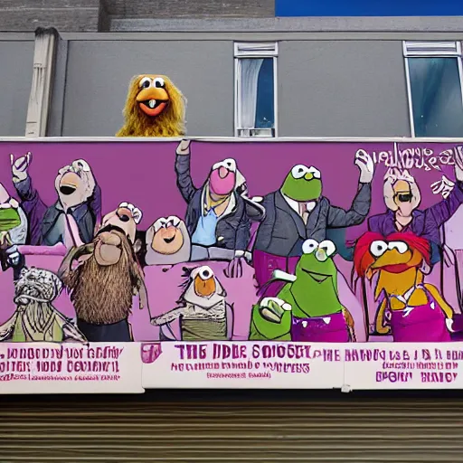 Prompt: the muppets go to skid row