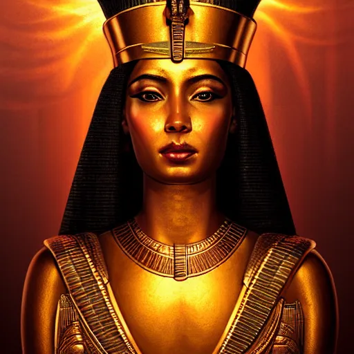 Prompt: majestic gracious regal seductive deity isis portrait, ancient egyptian, atmospheric lighting, curvy, painted, intricate, volumetric lighting, beautiful, rich deep colours masterpiece, golden hour, sharp focus, ultra detailed, by leesha hannigan, ross tran, thierry doizon, kai carpenter, ignacio fernandez rios