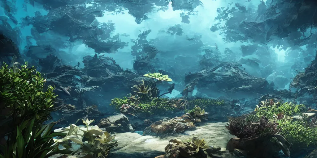 Image similar to underwater enviroment with Centrophryne spinulosa, unreal 5, hyperrealistic, realistic, photorealistic, dynamic lighting, highly detailed, cinematic landscape, studio landscape, studio lighting