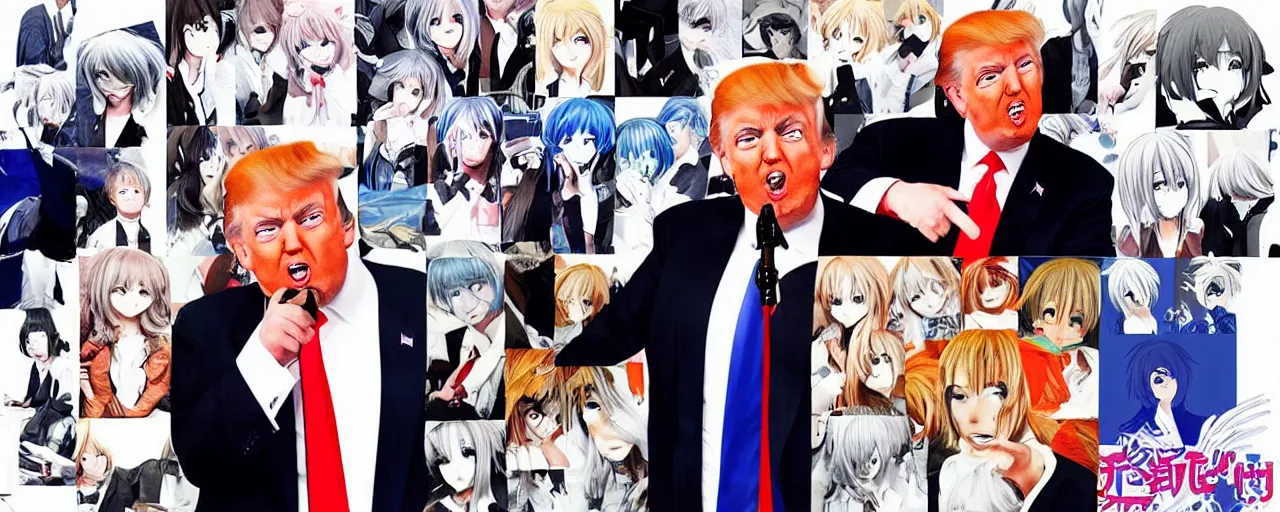 Prompt: “ donald trump in the style of an anime cute girl ”