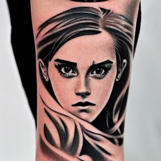Image similar to tattoo of anime emma watson on arm