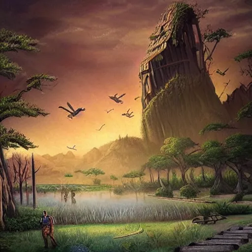 Prompt: beautiful art, highly detailed landscape inspired by the firefly show