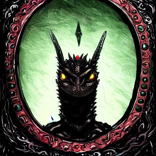 Image similar to Portrait of a terrible black dragon by glenn rane