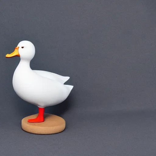 Prompt: a white duck standing on the back of another white duck, realistic