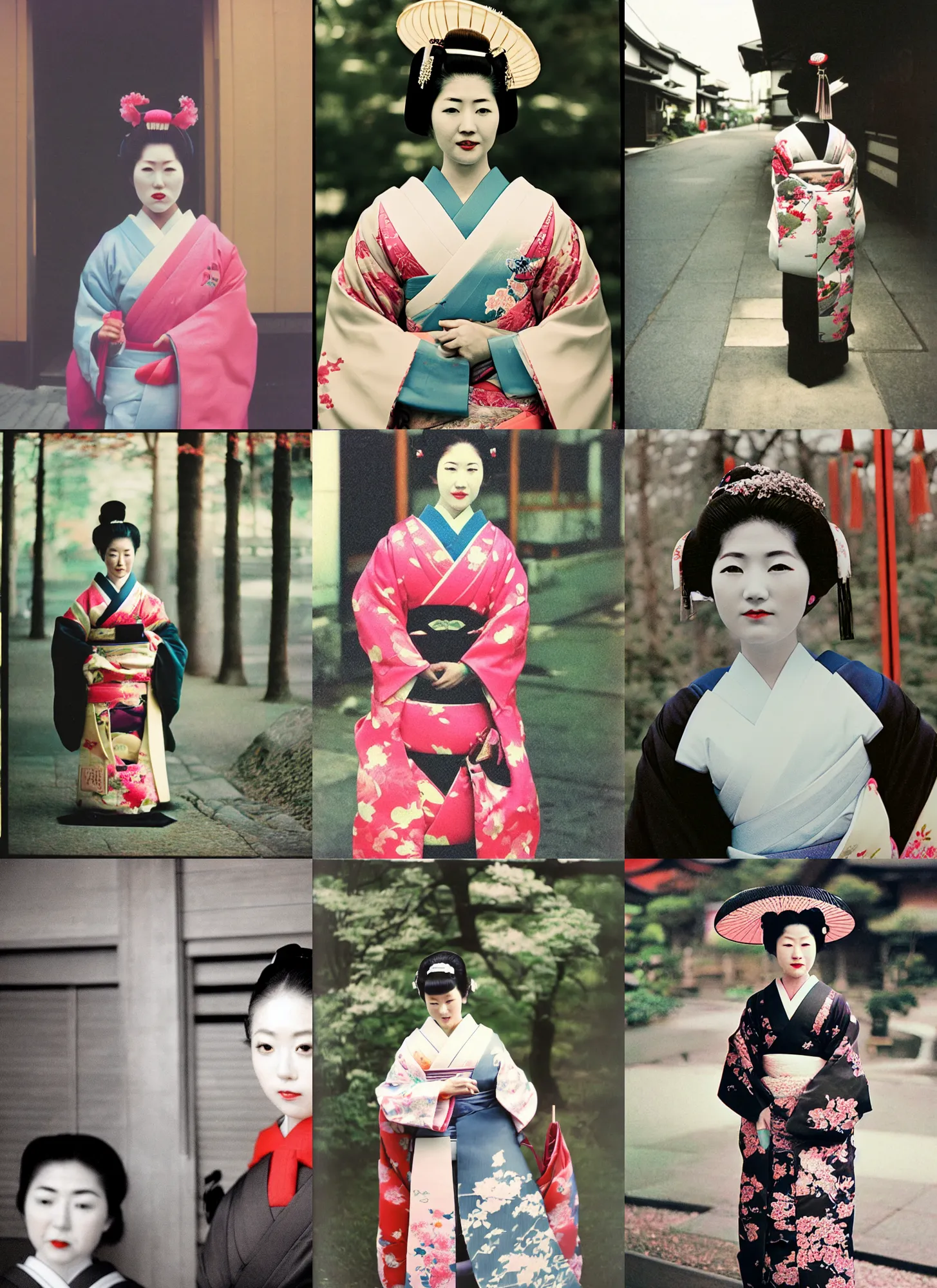 Prompt: Portrait Photograph of a Japanese Geisha Revolog Kolor 400