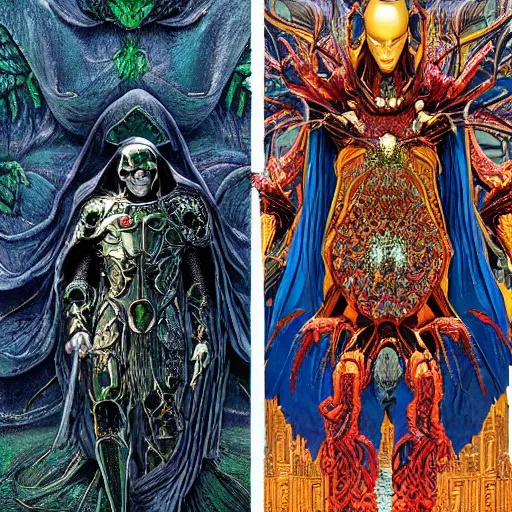 Prompt: symmetric frame of dr doom from prometheus movie, dr doom in ornate armour, byguo pei and alexander mcqueen metal couture editorial, eldritch epic monumental attack by beksinski by Yuko Shimizu