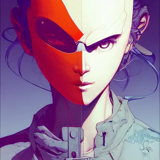 Image similar to prompt : stealthy rogue adventure character portrait soft light painted by james jean and katsuhiro otomo and erik jones, inspired by akira anime, smooth face feature, intricate oil painting, high detail illustration, sharp high detail, manga and anime 1 9 9 9