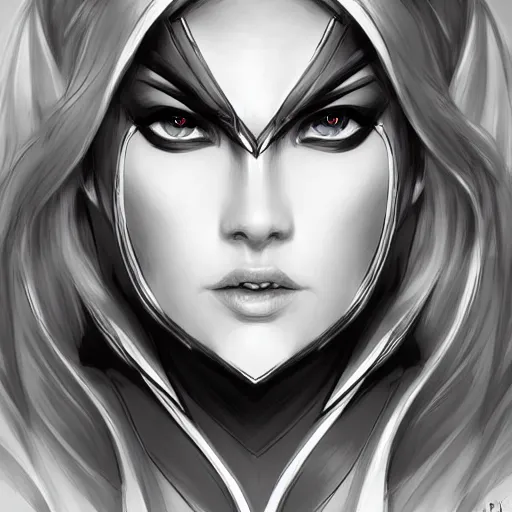 Image similar to face of vi from arcane, centered, symmetrical, artgerm, artstation