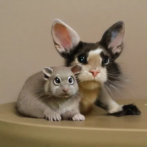 Image similar to chimera of cat and rabbit and ferret