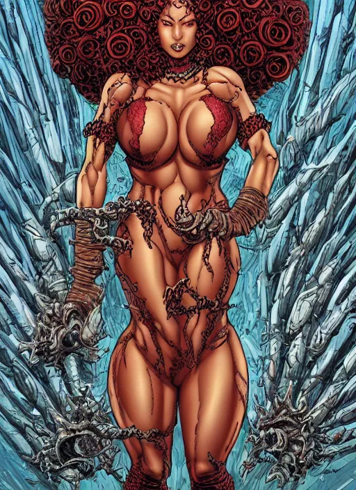 Image similar to a detailed full body portrait of the queen of blades, by dorian cleavenger, akira yasuda
