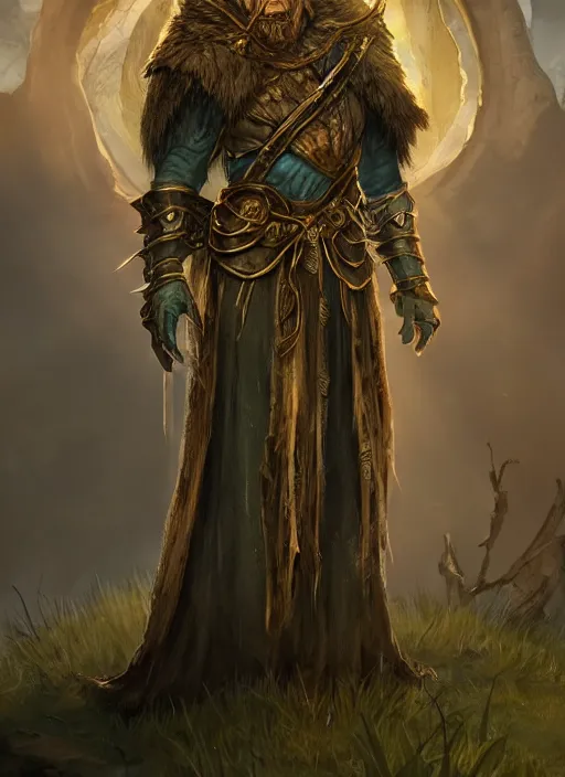 Image similar to druid dnd, ultra detailed fantasy, elden ring, realistic, dnd character portrait, full body, dnd, rpg, lotr game design fanart by concept art, behance hd, artstation, deviantart, global illumination radiating a glowing aura global illumination ray tracing hdr render in unreal engine 5