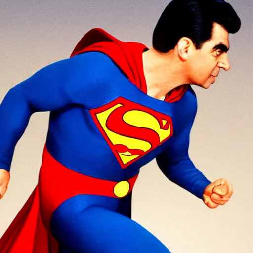 Image similar to Rowan Atkinson as Superman