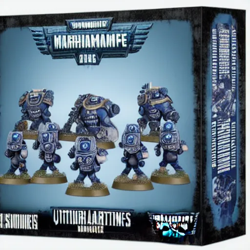 Prompt: minion ultramarines space marines