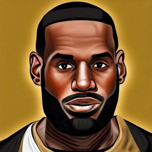 Prompt: lebron james renaissance era portrait